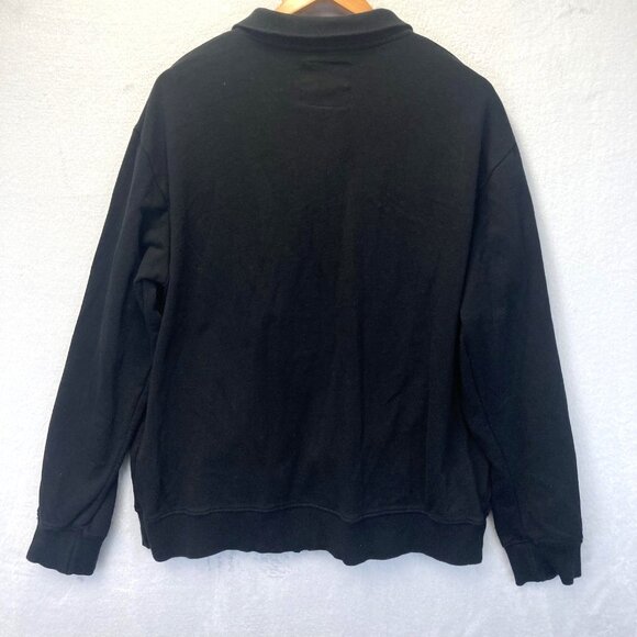 Irreverent Full Zip Up Jacket Mens Size XL Black Knit Chest Pockets Casual Punk - Picture 2 of 14